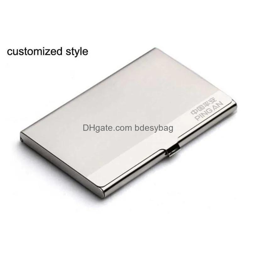 storage boxes bins women men business card holder creative metal holder stainless steel box men credit business card case wallet box