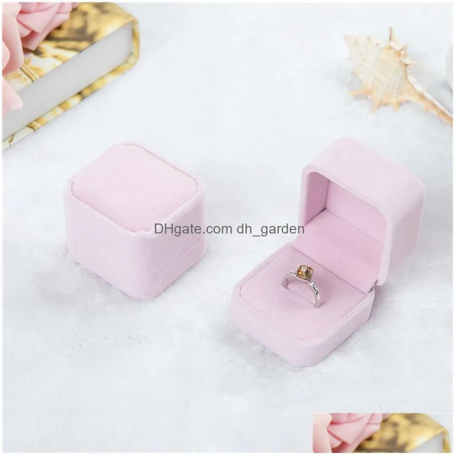 fashion velvet jewelry boxes cases for only rings stud earrings 12 color jewelry gift packaging display size 5cmx4.5cmx4cm