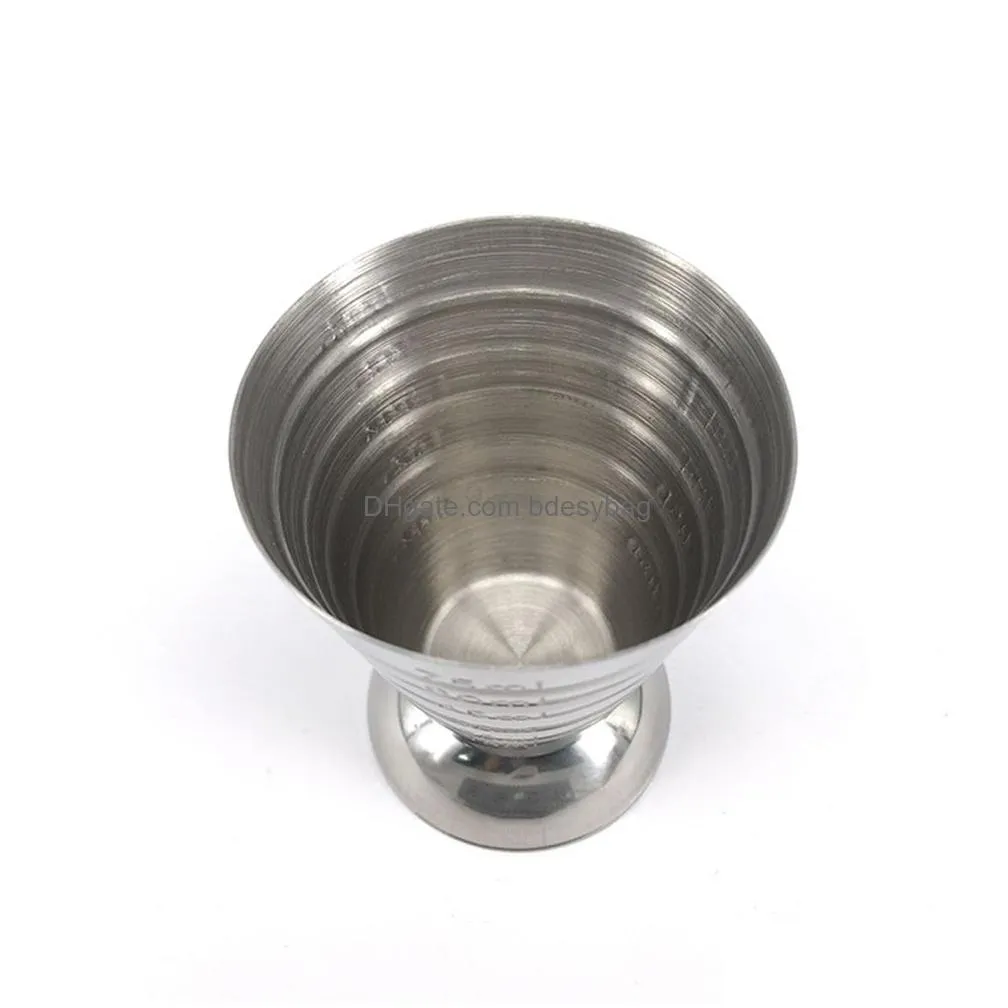 bar tools stainless steel measure cup cocktail jigger drink mixer bar tools 2.5oz 5tbsp 75ml for liquid or dry mini espresso glass