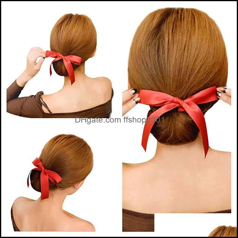 girl women hair accessories curls bun head band hair maker magic hair making tool ribbon bowknot bun style maker 446c3