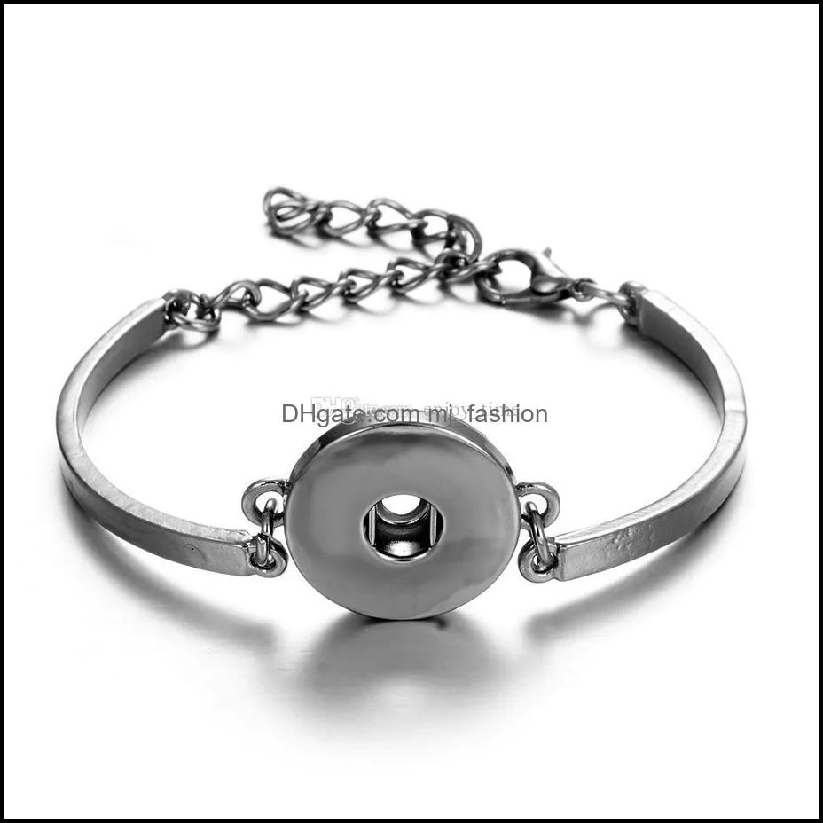 18mm snap button charm bracelet bangle silver gold chain snaps buttons bracelets jewelry for women men