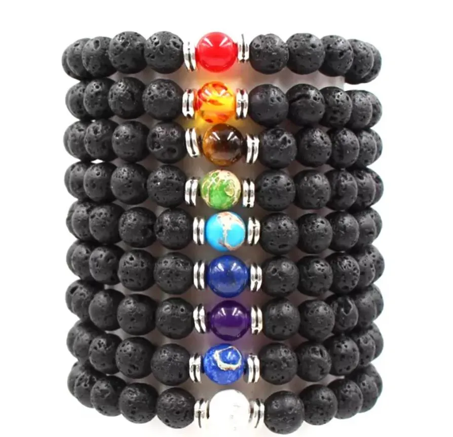 natural black lava stone turquoise cross charm bracelet vaolcano stone aromatherapy  oil diffuser bracelet for women yoga