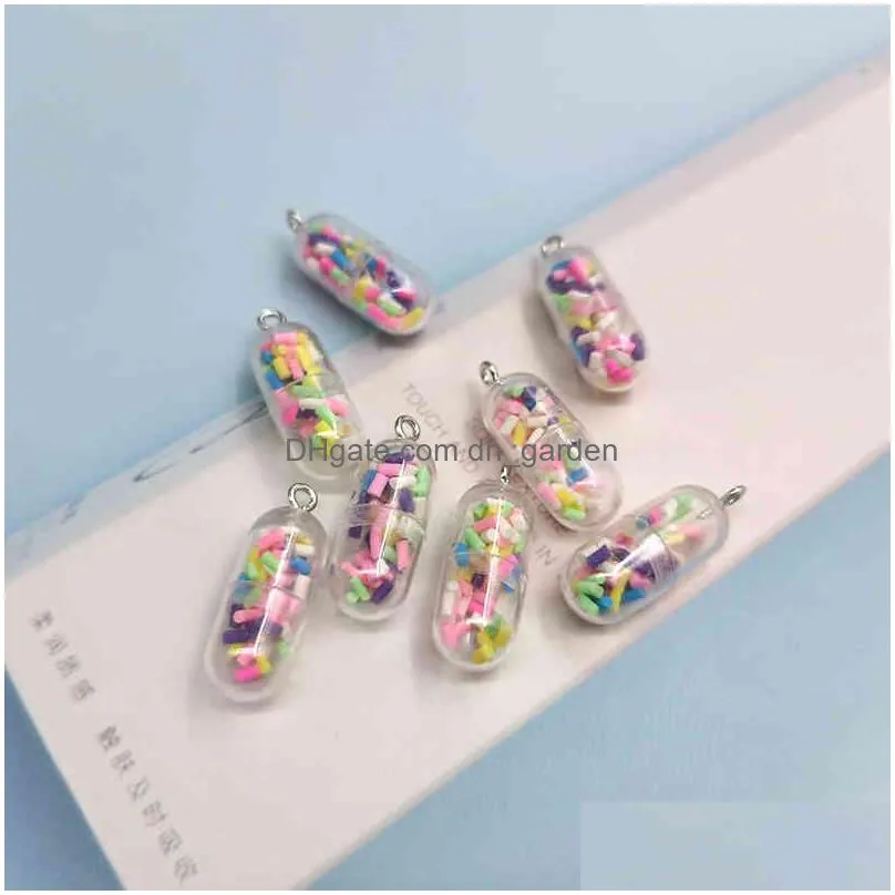 10pcs kawaii capsule resin charms for jewelry making cute pendant diy earings keychain accessories c345