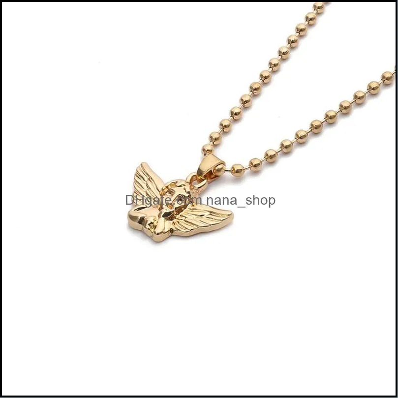  fashion angel pendant choker necklace ecofriendly material alloy beads bohemain chian necklace women girl jewelry