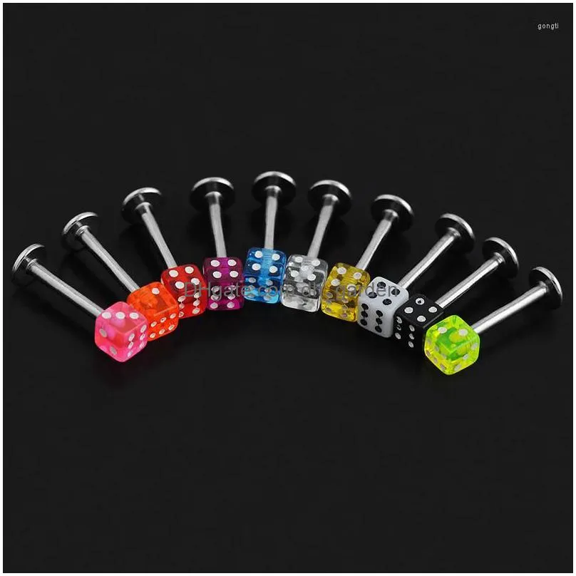 stud earrings tiny square acrylic studs screw dice female lip nails piercing women body jewelry