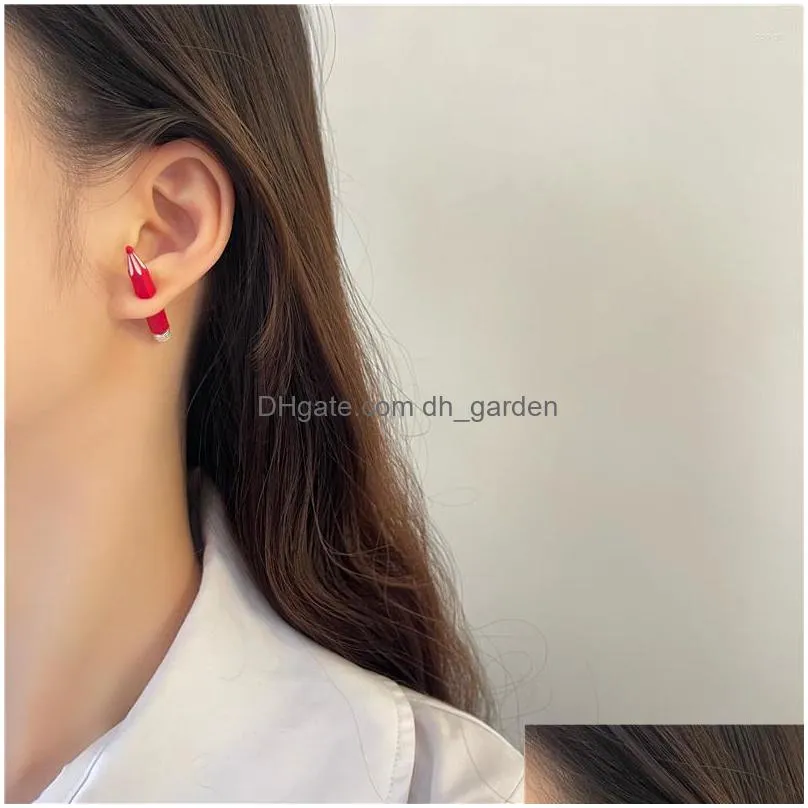 dangle chandelier timlee e238 cute red pencil alloy earrings accessories wholesaledangle