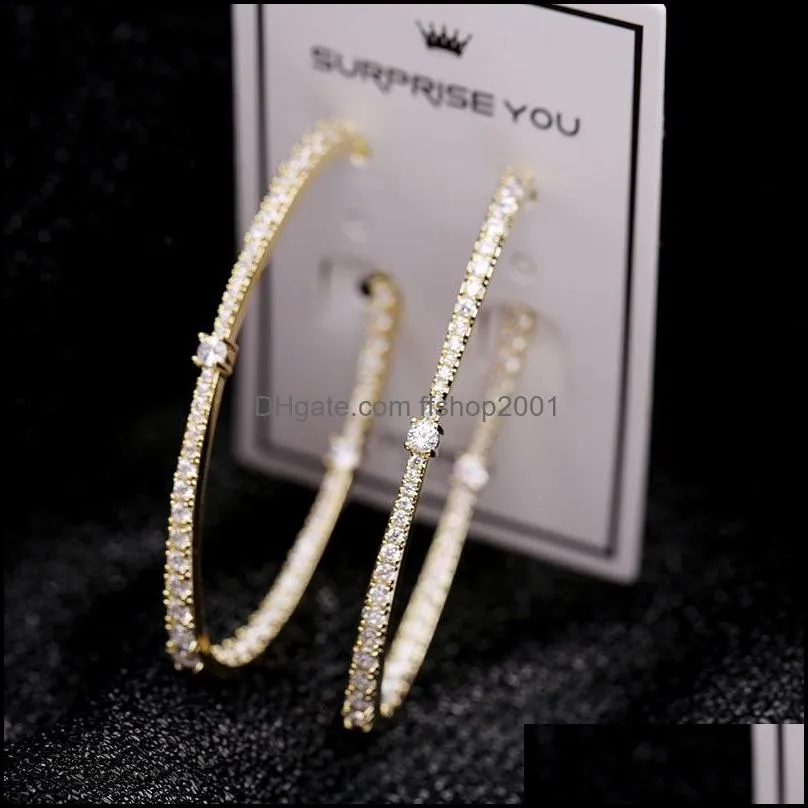 vecalon large hoop earrings gold/silver color for women big circle earrings wedding jewelry party accessories 3658 q2