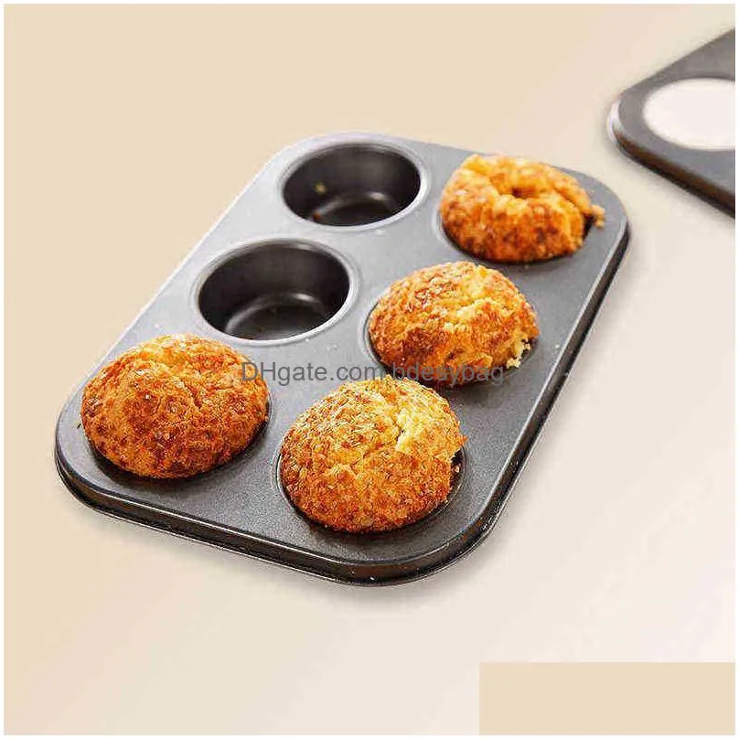 baking moulds mini muffin 6 holes silicone round moulds diy cupcake  fondant baking pan nonstick pudding steamed cake molds bakings tool