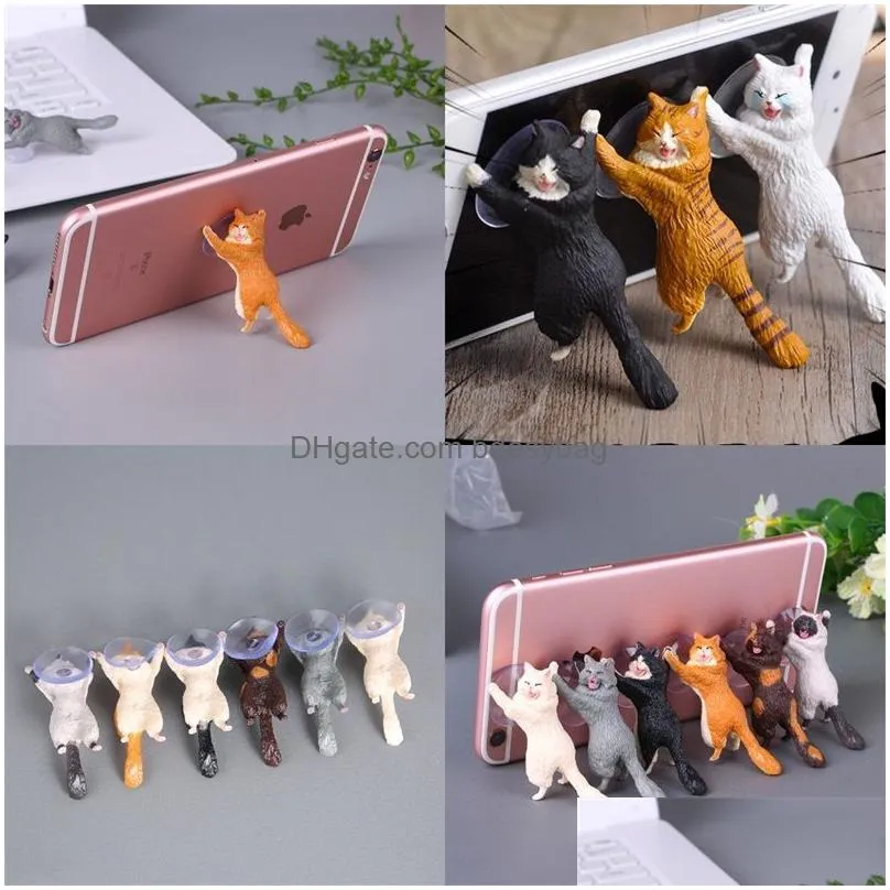 party favor sucker mobile phone holder with suction cup cute animal model suckers stand lazy man desktop trestle vavious colors 1 4hc