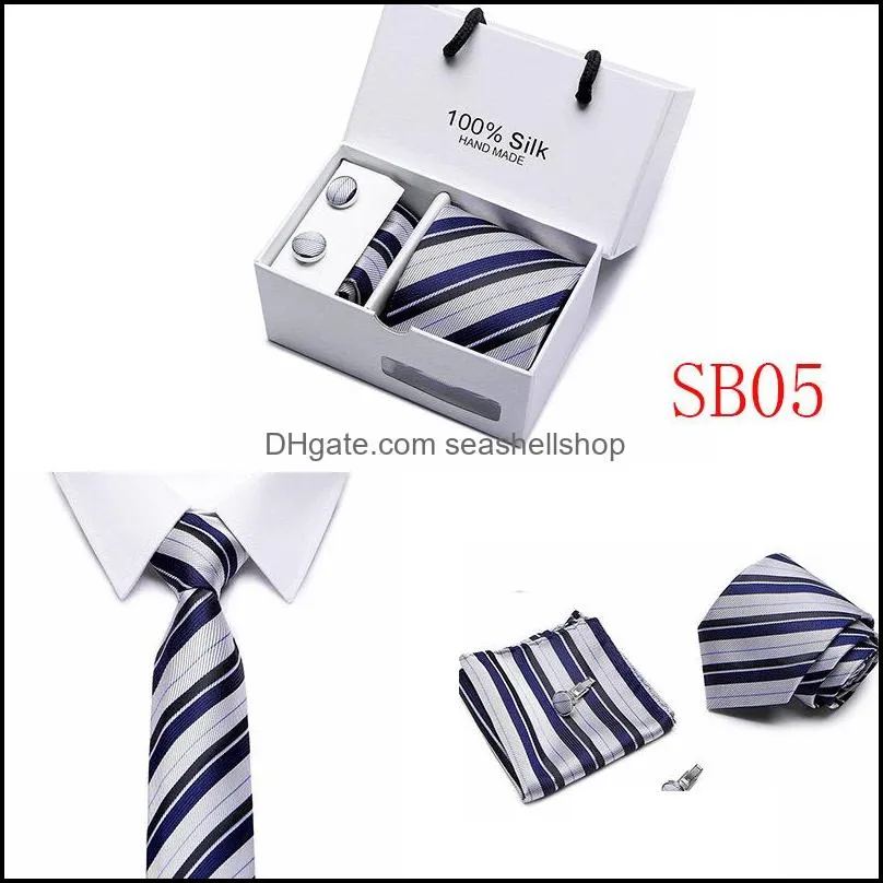 plaid mens neck tie set super long ties navy polyester jacquard knit bow wedding party 146cm x 7.5cm packed in a gift box