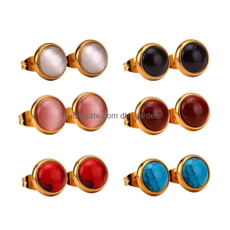 stud earrings luxusteel 6parirs earring sets gold color opp fashion jewelry brinco stainless steel party