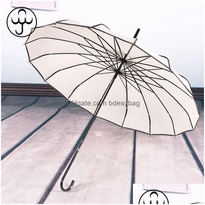 umbrellas 16k long handle umbrella straight bar outdoor sunshade windbreak bridal umbrellas baobian pagoda wedding decorations lotus shape 22hh