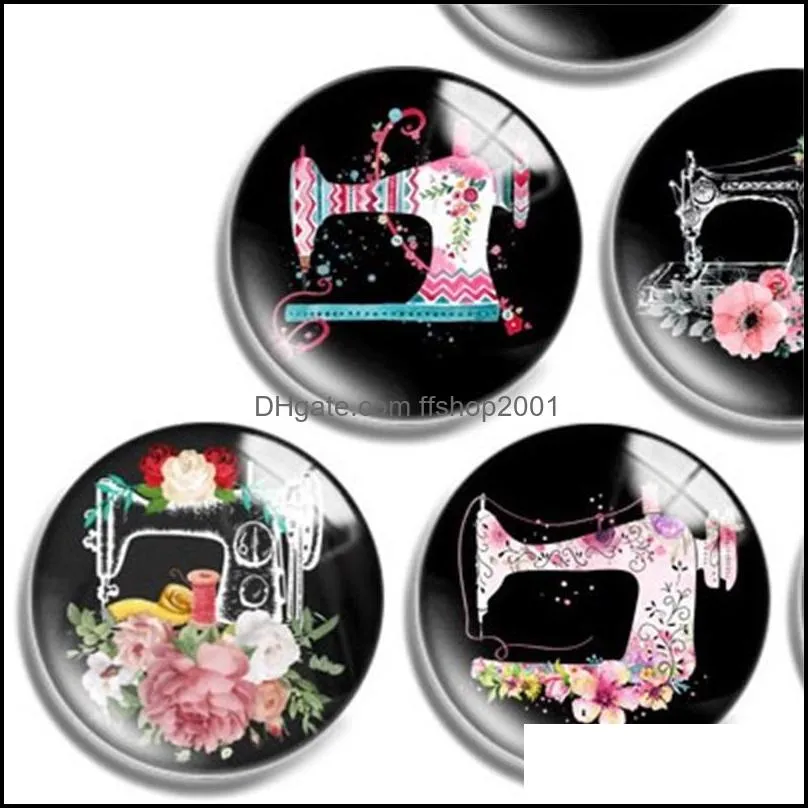 10mm 12mm 14mm 16mm 20mm 25mm 30mm 625 sewing machine round glass cabochon jewelry finding fit 18mm snap button charm bracelet necklace