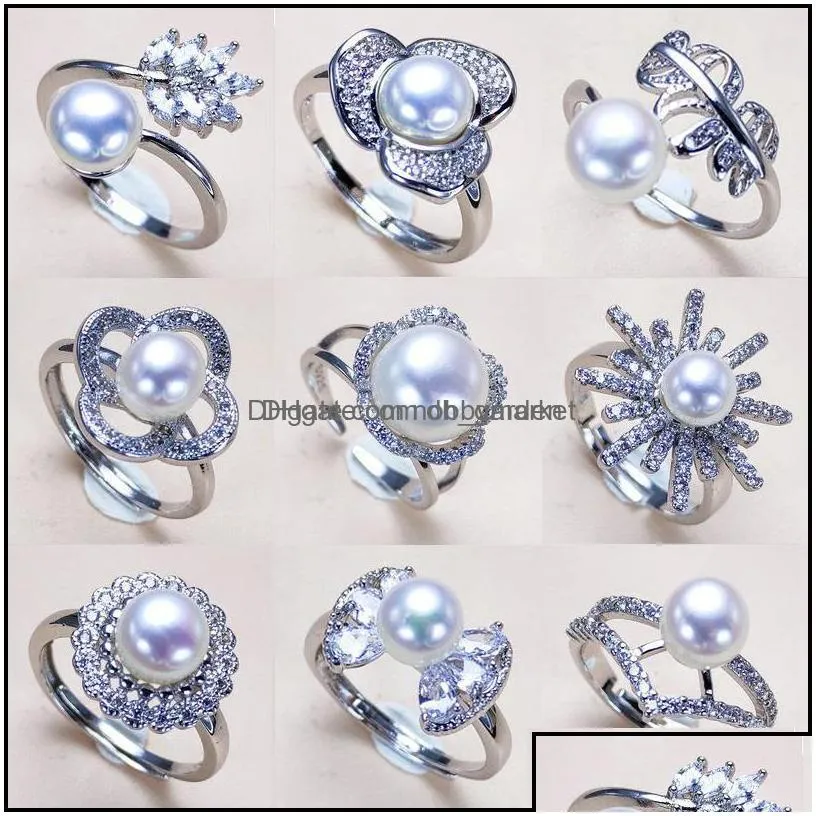 jewelry settings 2021 pearl rings 925 sier ring for women mounting blank diy fashion aessories wedding gift drop delivery zaf0l