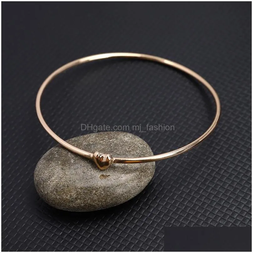 fashion jewelry golden love heart bangle bracelet