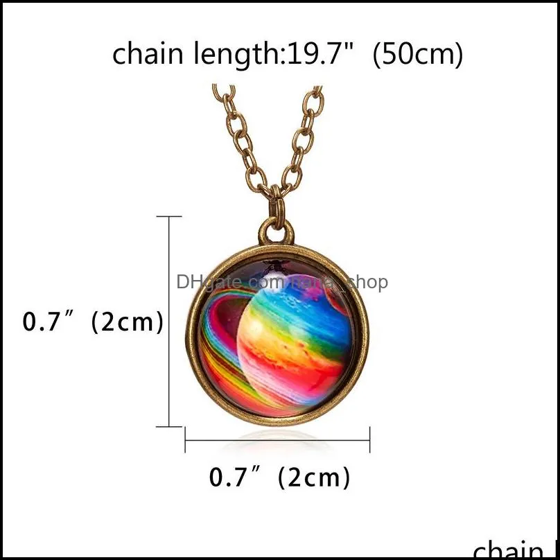 fashion universe star doublesided retro pendant necklace galaxy nebula creative design for women men high quality jewelry gift