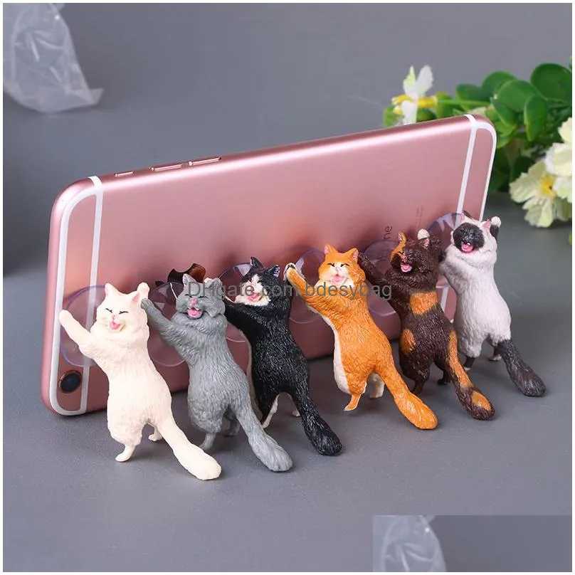 party favor sucker mobile phone holder with suction cup cute animal model suckers stand lazy man desktop trestle vavious colors 1 4hc