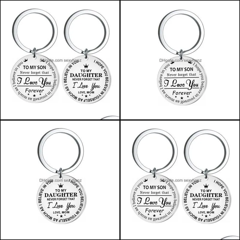 to my son daughter i love you forever inspirational gift keychain good gifts idea for sons daughters stocking stuff