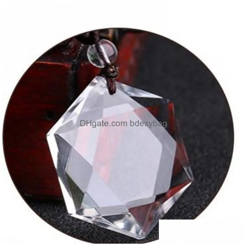 arts and crafts arts and crafts natural transparent quartz crystal hexagon pendant spirit pendulum energy stone pendants female crystals jewelry