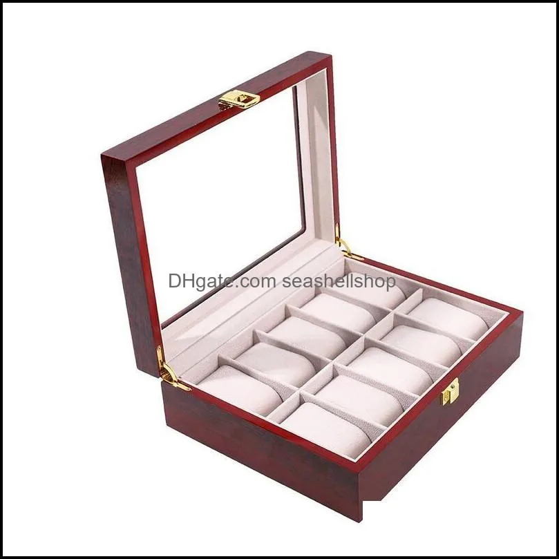 2/3/5/6/10/12 grids watch boxes wooden wristwatches case holder organizer storage cases for quartz bracelets jewelry box display gift