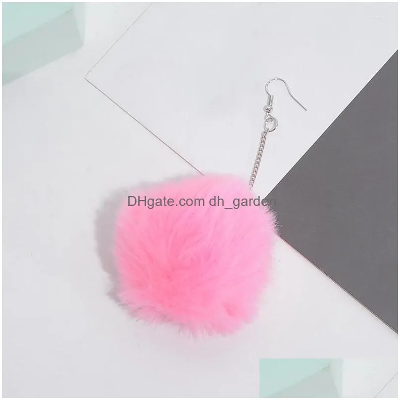 dangle earrings 2022 winter women accessories fashion lovely pom fur ball long pendant earring jewelry christmas gift