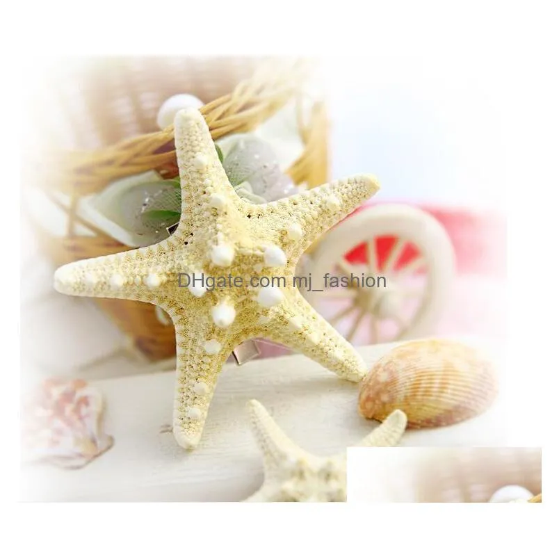 fashion jewelry starfish barrette womens natural starfish hairpin side clip duck beak clip barrettes