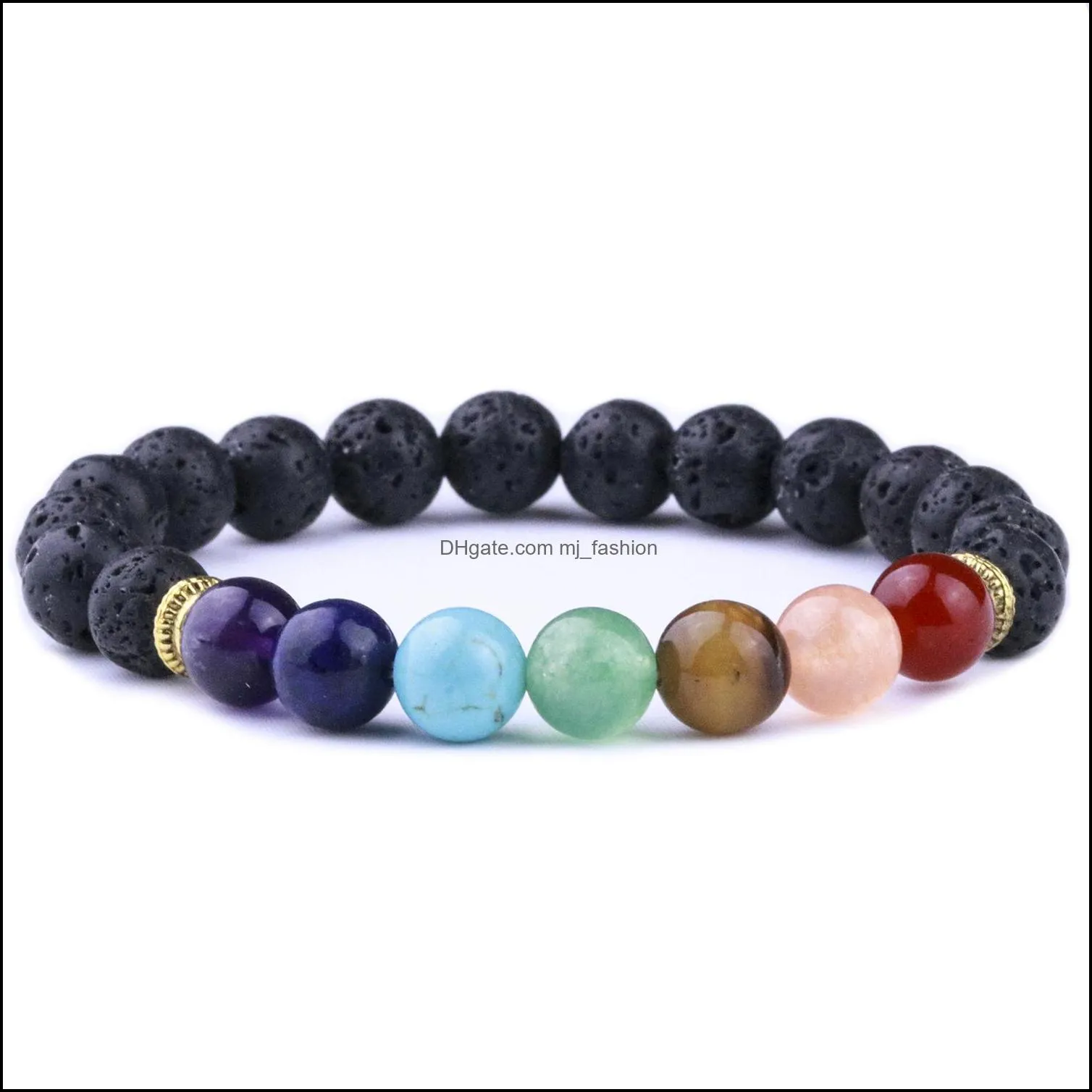 8mm natural stone black lava stone weave 7 chakra healing bracelets aromatherapy essential oil diffuser bracelet for women men jewelry