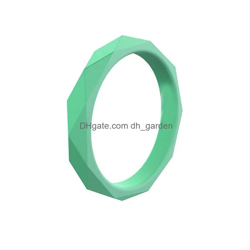  arrival diamond shape 3mm silicone rings 10colors/lot women outdoor sports finger rings for female fashion jewelry gift