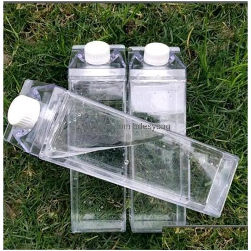 water bottles milk carton water bottle 500ml transparent square high capacity cup plastic coffee drink mug originality 5 8js f2