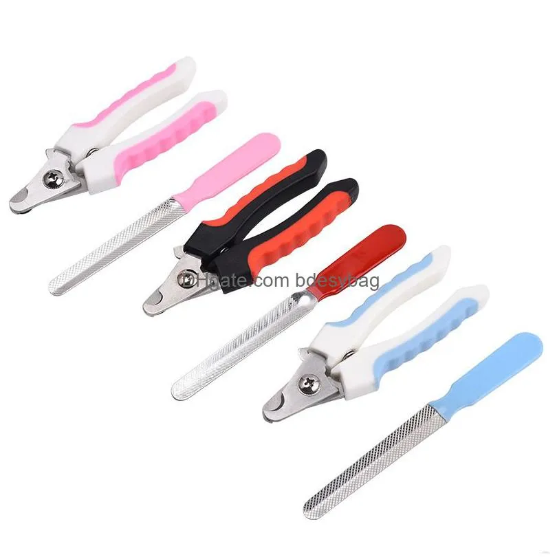 dog grooming pet cat dog nail clippers and trimmer with safety guard to avoid overcutting nail file grooming razor jk2007xb