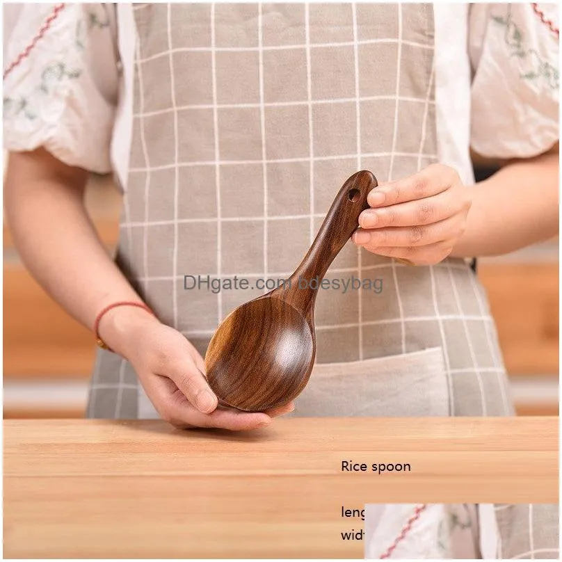 spoons wooden ramen soup spoons japanese kitchen spatula teakwood wooden frying rice seasoning spoons nonstick pan spatula