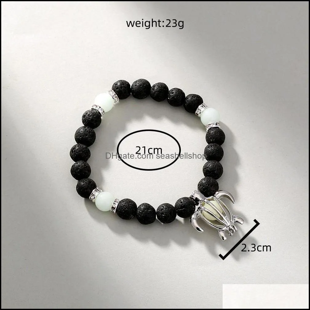 natural stone strands bracelets yoga healing luminous glow in the dark bracelet lotus charm beads for men women