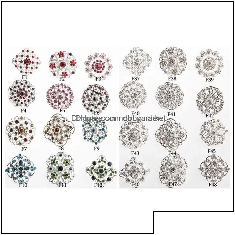 pins brooches jewelry 24pcs clear crystal rhinestones women bridal gold brooch pins for diy wedding bouquet kits drop delivery 2021