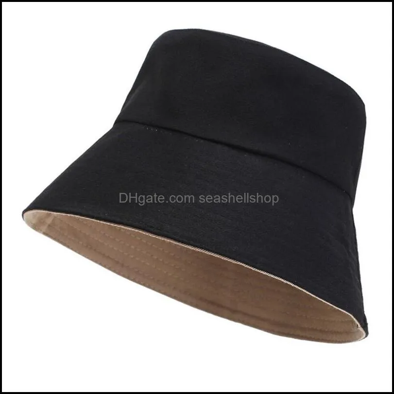 summer foldable bucket hat doublesided women outdoor sunscreen cotton fishing hunting cap men hats unisex