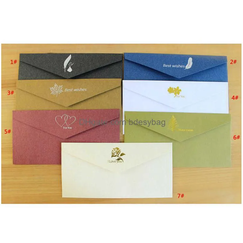 packaging bags vintage bronzing invitations cards envelope kraft paper business invitation card envelopes wedding party invites customizable dbc