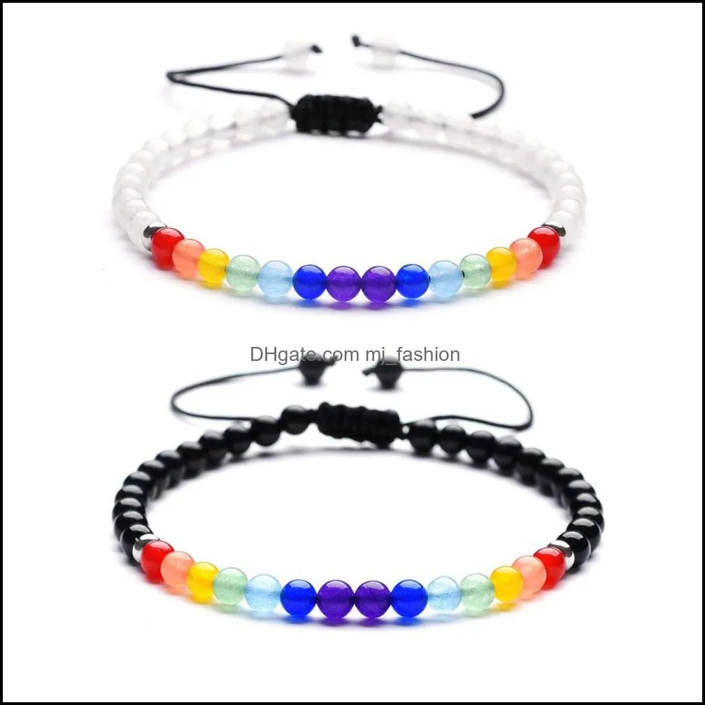 4mm thin natural crystal stone yoga 7 chakras healing balance reiki prayer stones bracelet for women