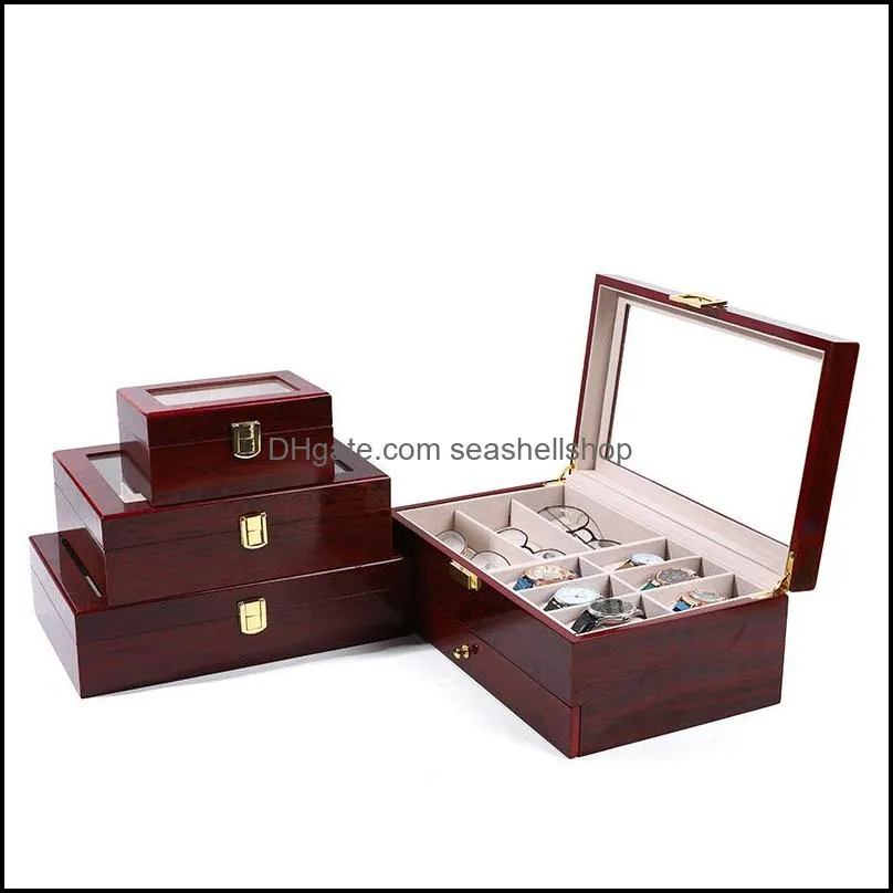 2/3/5/6/10/12 grids watch boxes wooden wristwatches case holder organizer storage cases for quartz bracelets jewelry box display gift