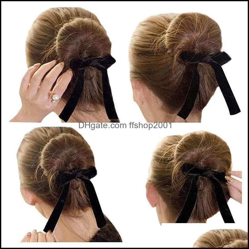 girl women hair accessories curls bun head band hair maker magic hair making tool ribbon bowknot bun style maker 446c3