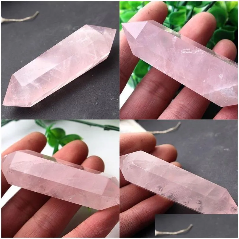 arts and crafts 22.5inch wholesale 100 natural rose crystal crafts point quartz points reiki healing cure chakra spirit energy stones 466