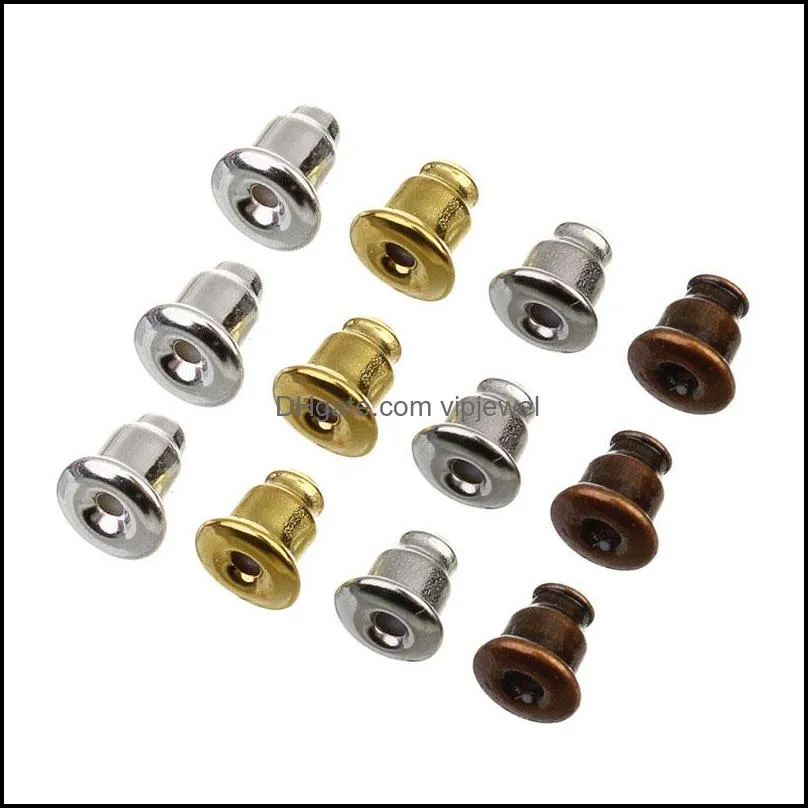 ear stud metal bullet earring back plugging blocked rubber back diy earrings jewelry making accessories support fba drop 