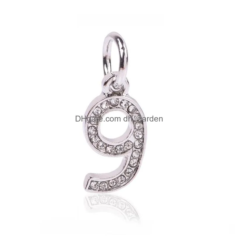  digital 09 beads series diy fashion symbol charms fit original pandora silver color bracelet jewelry accessories women gift
