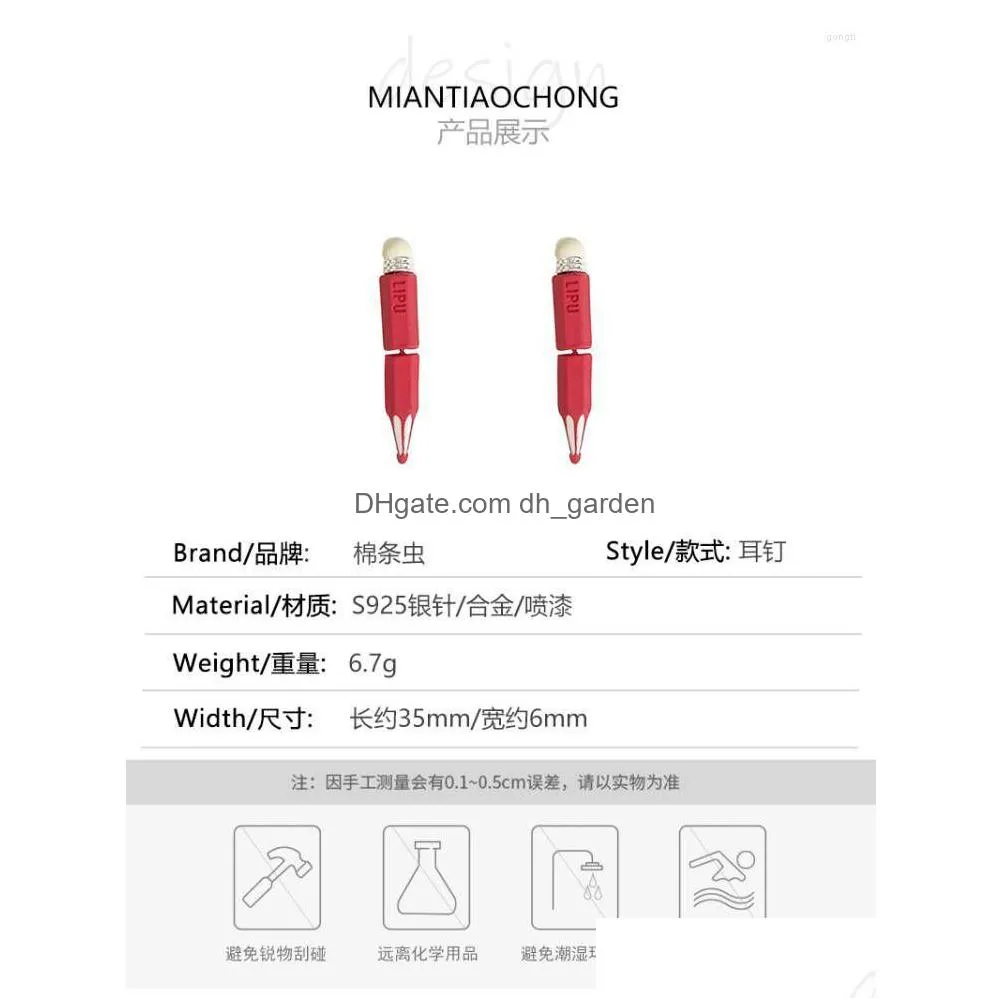 dangle chandelier timlee e238 cute red pencil alloy earrings accessories wholesaledangle