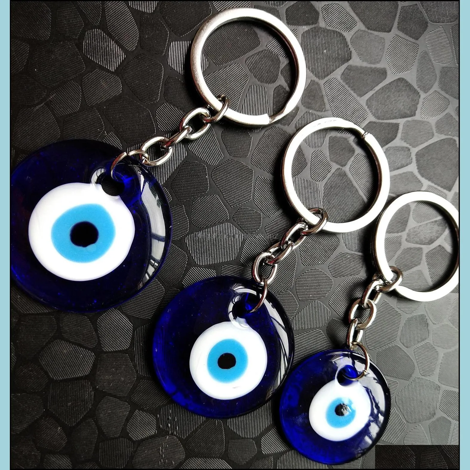 fashion lucky turkish greek blue eye keychain charm pendant gift fit jewelry diy car key chains ring holder accessories