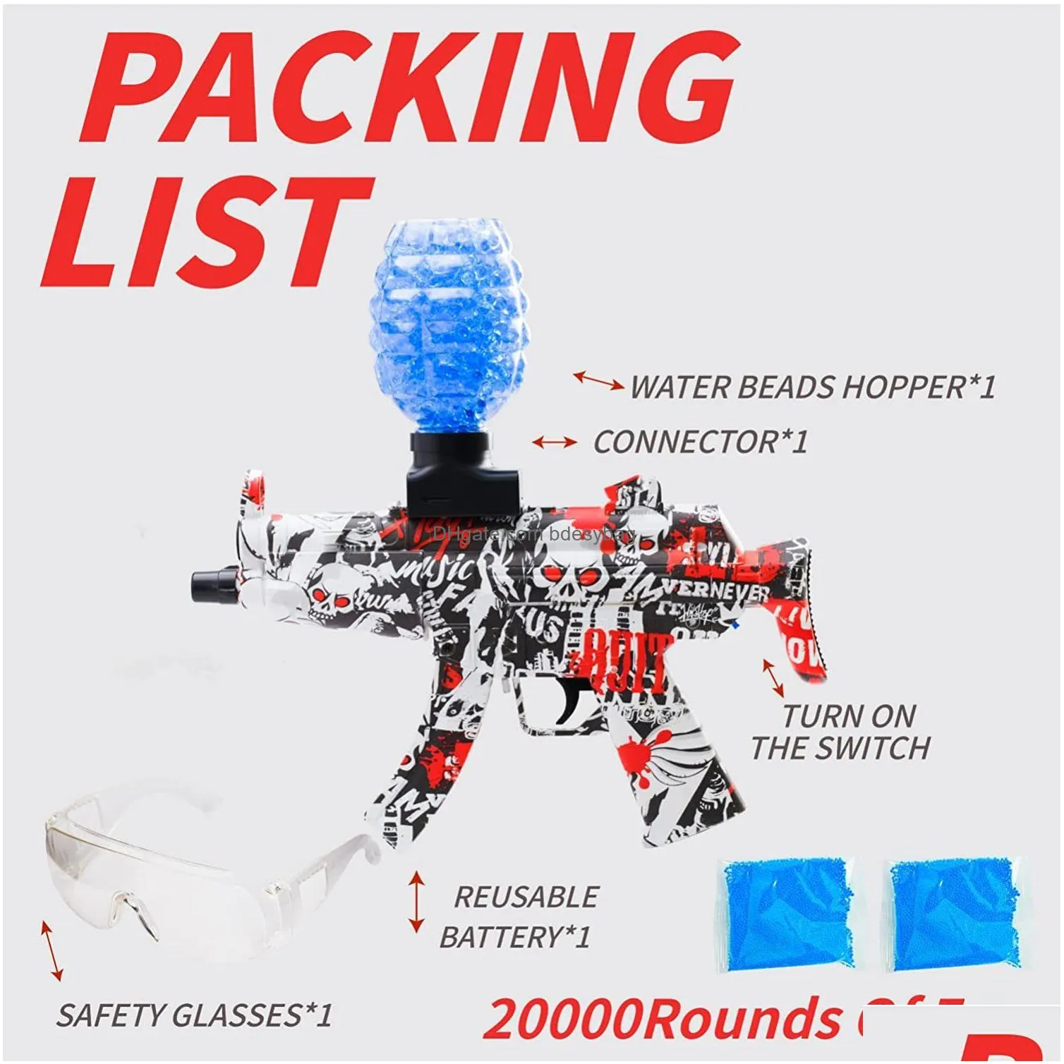 party favor electric gel ball blaster sohurker mp5 gel ball automatic toy splatter ball blaster toy outdoor wholesale toy gun