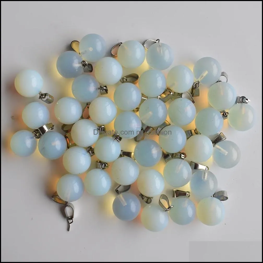 natural stone charms round ball pendant opal pendants chakras gem stone fit diy earrings necklace making assorted