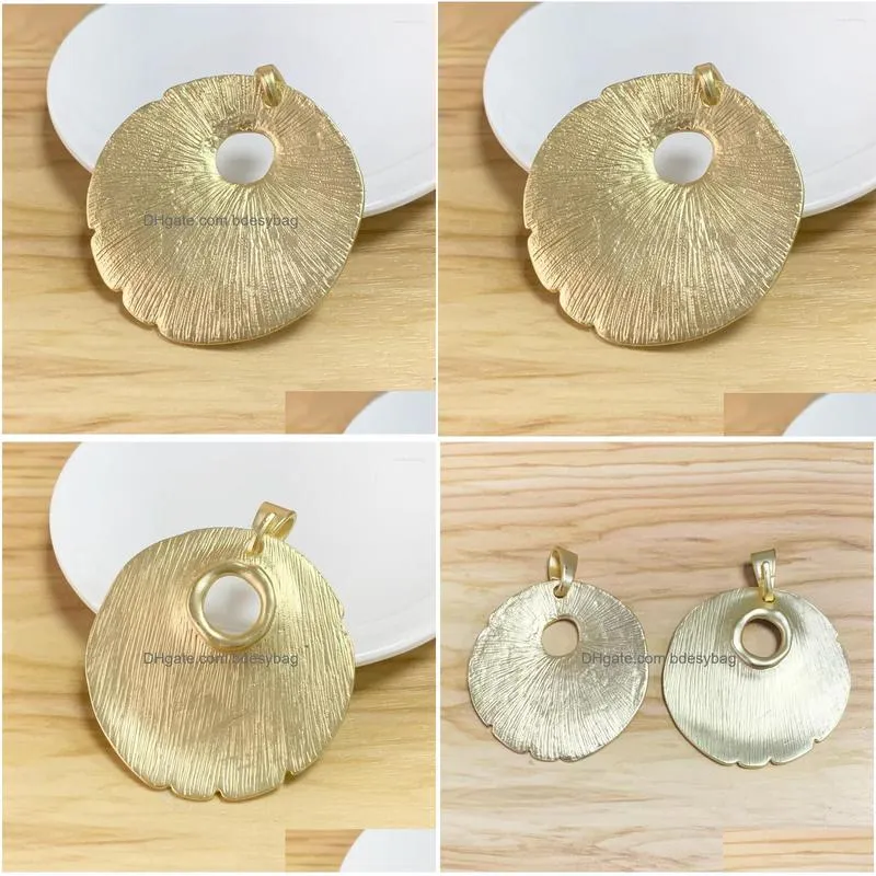 pendant necklaces 1 piece magold color large open irregular round charm for necklace jewellery making accessories