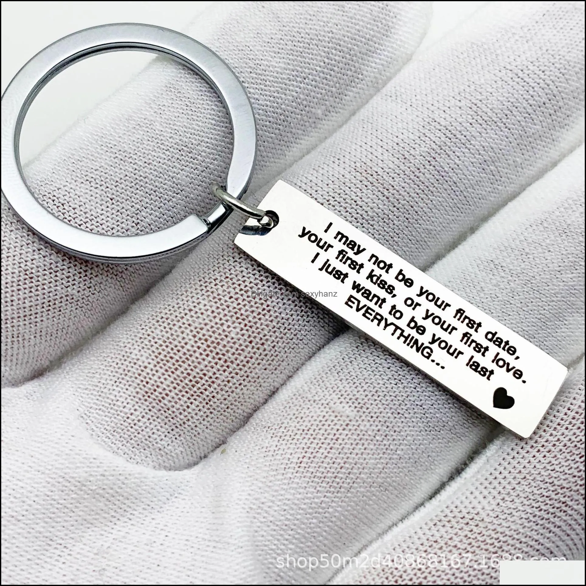 boyfriend/girlfriend keychain i may not be your first date kiss or love i just want to be you last key tag