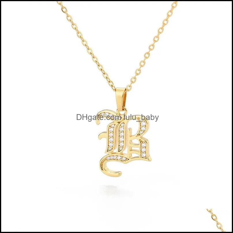 26 letters pendant necklace for women men high quality personalized az alphabet necklaces chains fashion hip hop jewelry