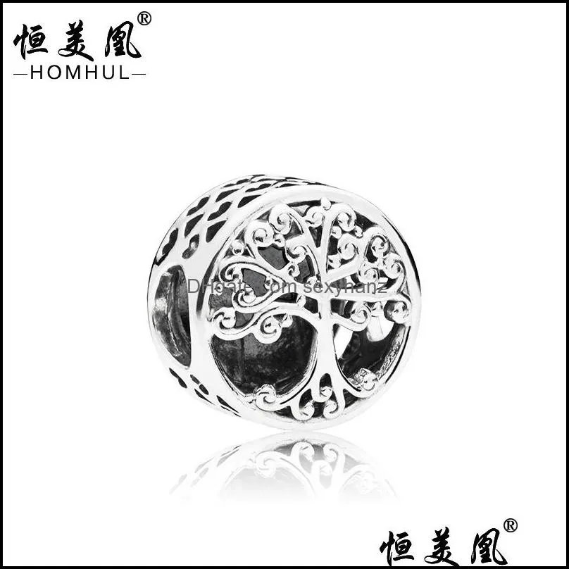 fashion 925 sterling silver diy fine like tree of life round shape beads fit original  charm bracelet jewelry making 562 q2