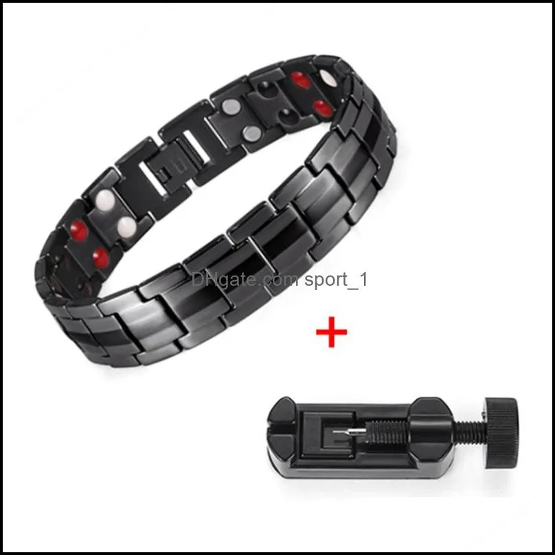 mens health energy bracelet bangle for male double row healthy magnetic removable bracelet power therapy magnets jewelry